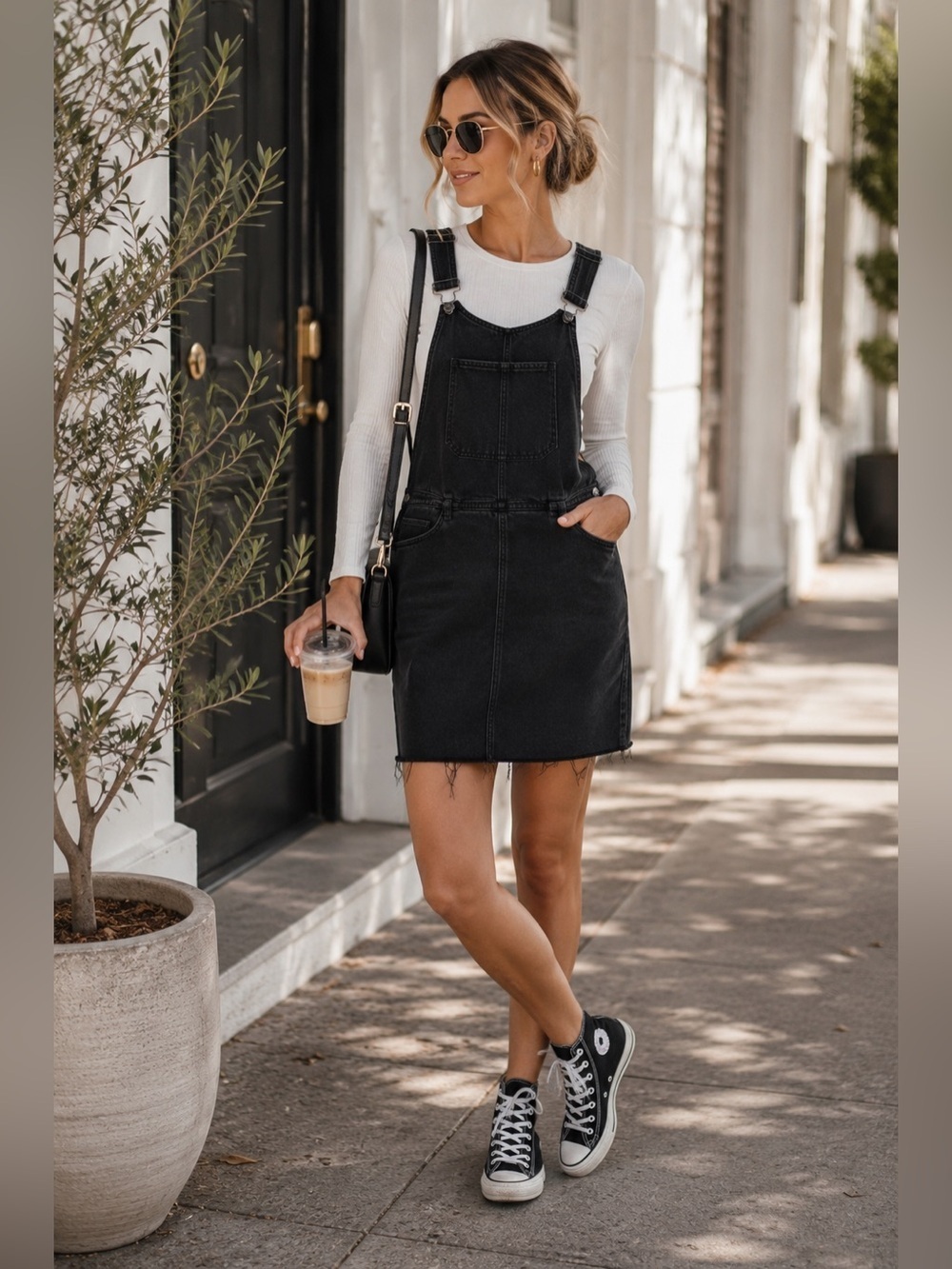 Paige Womens Etta Black Denim‎ Overall Dress Womens Size 28